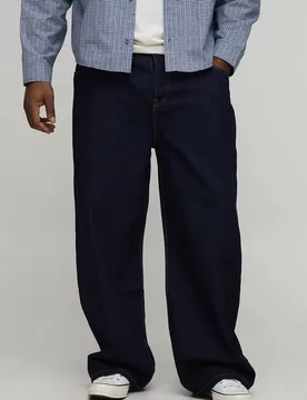 Herren Plus Indigo Denim Jeans Hosen In Entspannter Passform Größe 44R - boohooMAN - FashionsVida