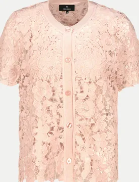 Strickjacke aus zarter Spitze mit floralen Muster Rosa 40 - monari - FashionsVida