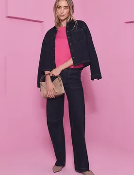 Rinsed Wide Leg Jeans female Blau