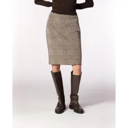 Falda de punto jacquard pata de gallo