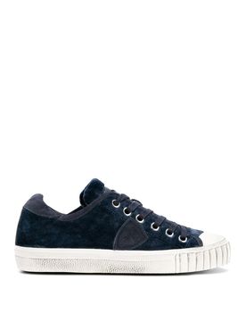 Sneaker Gare in velluto con punta bianca
