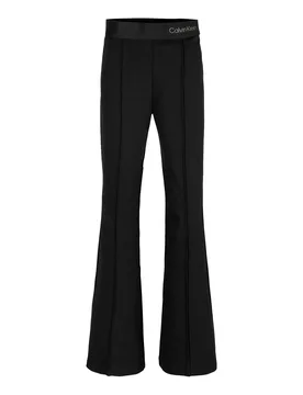 Leggins flare neri in misto viscosa a vita alta con elastico porta logo - Calvin Klein - FashionsVida