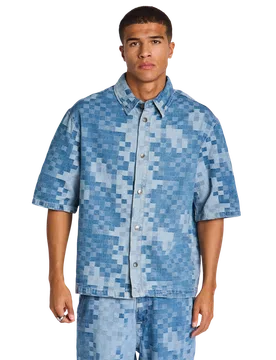 Future Past Pixel Uomo - Magliette Blu - Taglia M - Twill di Cotone M - Project x paris - FashionsVida
