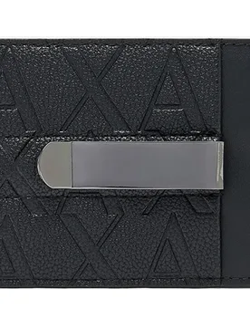 Tarjetero de hombre de piel con logo all over - Armani Exchange - FashionsVida