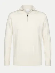PROFUOMO Halb-Zip Pullover Weiß L