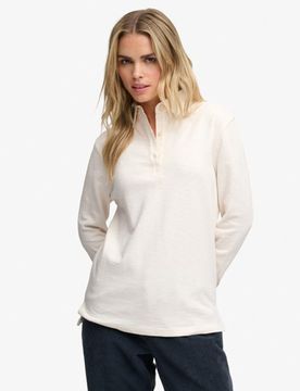 Superdry Damen Classic Rugby Top OverGrößed-passform White - Größe: 42