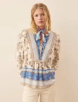 Blusa de mujer con detalle de lazo - Southern Cotton - FashionsVida