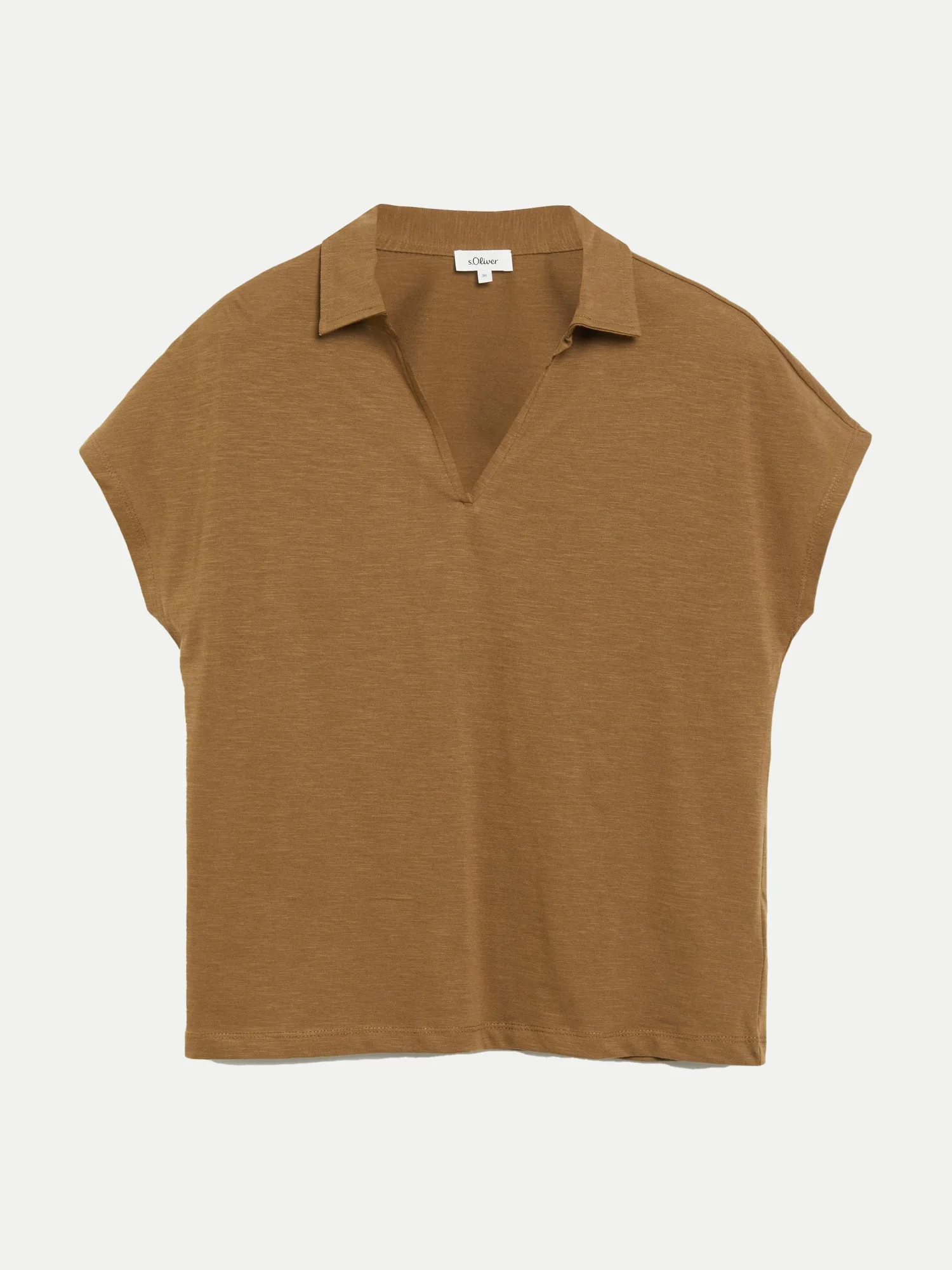 RED LABEL Ärmelloses Poloshirt Braun 38 - S. Oliver - FashionsVida