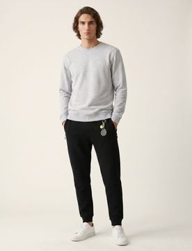 Felpa basic crewneck con misto cotone - grigio chiaro