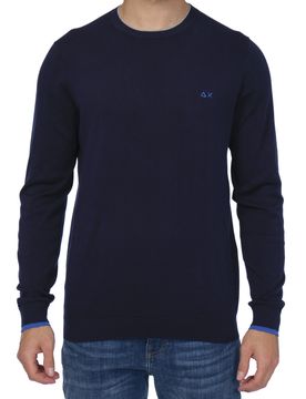 Round Neck Double Rib Giro Doppio Bordino K33105 07 NAVY