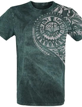 T-Shirt - Burned Tattoo - S bis 4XL - Größe S - grün/schwarz - Unisex - unisex - Outer Vision - FashionsVida