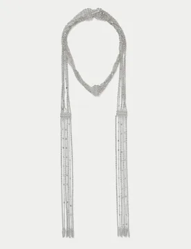 Multi Row Chain Scarf Silver female - M&S - FashionsVida
