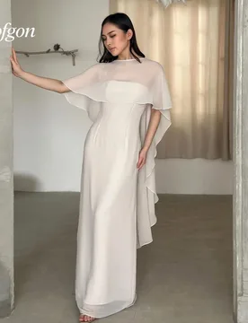Toofgon 2 Pcs Mermaid Evening Dresses Customized Strapless Satin Prom Dress Chiffon Cape Tank Women Wedding Party Prom Gown - Aliexpress - FashionsVida