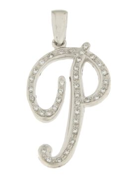 Ciondolo Lettera Iniziale P Oro Bianco GL100765