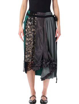 Technical Taffeta Patchwork Skirt