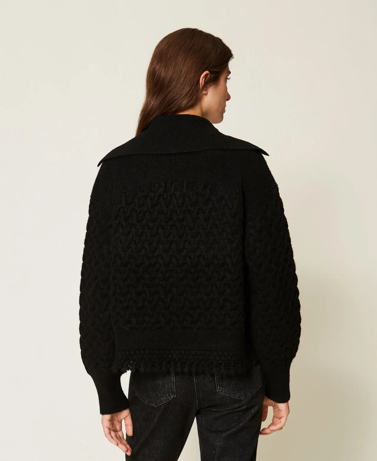 Pull avec torsades et crochet - Actitude by Twinset - FashionsVida