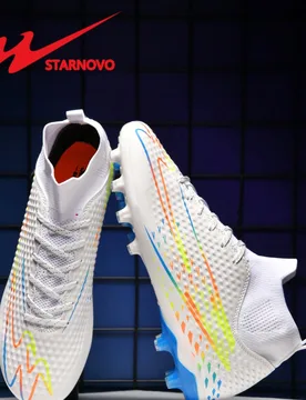 Zapatos de fútbol/fútbol de 2 estrellas y 8 tacos para hombres y mujeres, con cuello elástico para mayor comodidad, zapatos profesionales para entr - Shein - FashionsVida