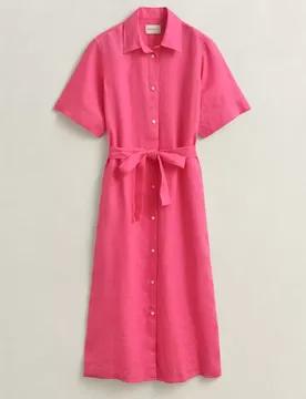 LINEN SS SHIRT DRESS female