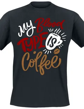 T-Shirt - My Blood Type Is Coffee - M bis 3XL - für Männer - Größe 3XL - schwarz - Männer - male - Sprüche - FashionsVida