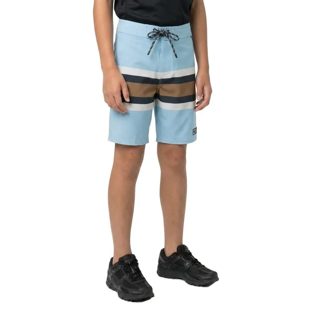 Short De Bain Crew Stripe Volley Clear Sky S Garçon - Salty Crew - FashionsVida