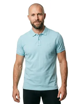Polo à Manches Courtes Washed Regular Fit Light Blue V2 S