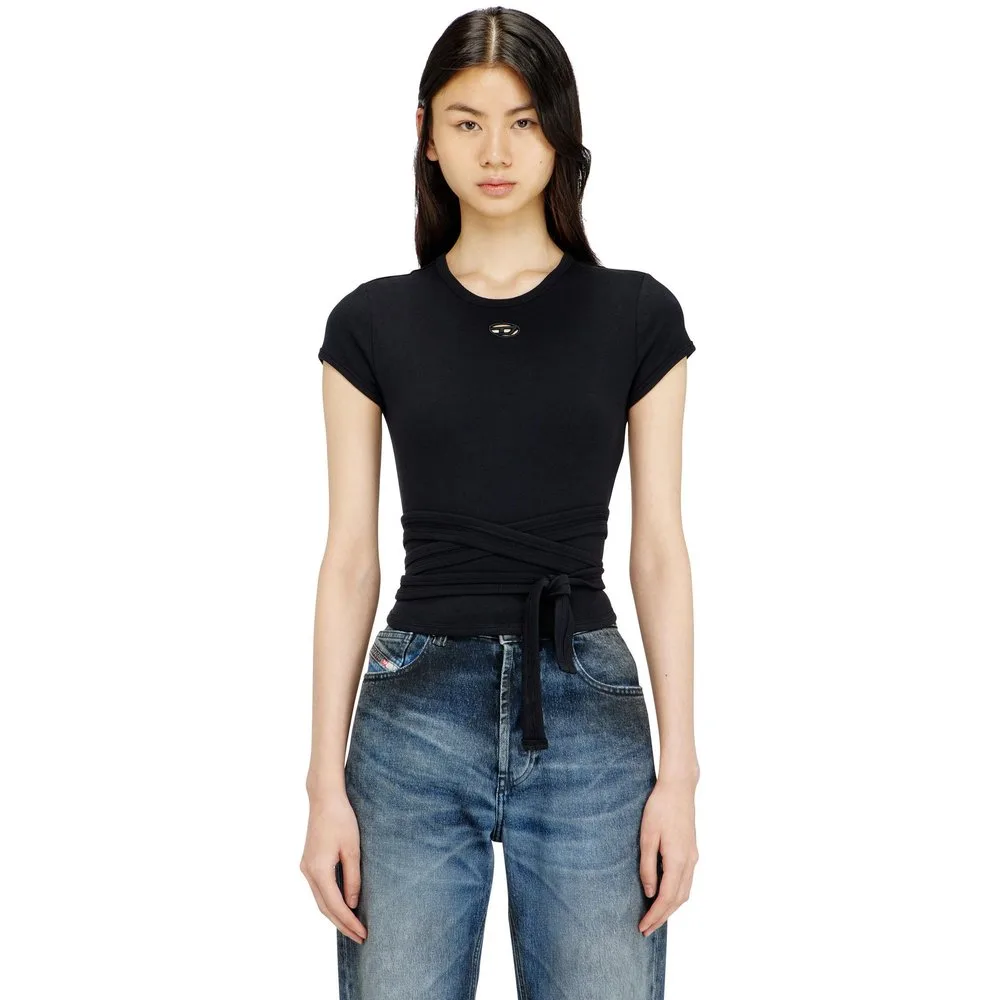 Camiseta de mujer con cordones envolventes - Diesel - FashionsVida