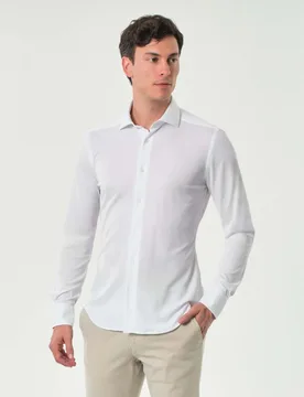 Camicia bianca in tessuto tecnico stretch - Re-Do It - FashionsVida