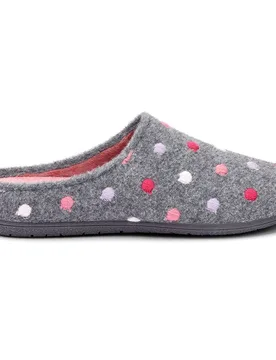 Women's Dotty' Mule Slippers in Grey Size: 6 - Grey - Size: 6 - Hotter - FashionsVida