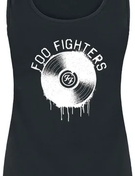 Top - Record - XS bis XXL - für Damen - Größe L - schwarz - Lizenziertes Merchandise! - Frauen - female - Foo Fighters - FashionsVida