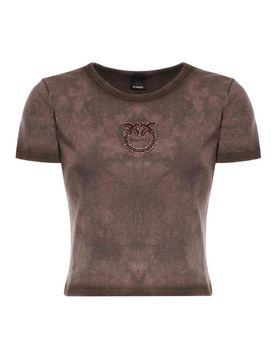 T-shirt Cropped A Costine Con Logo