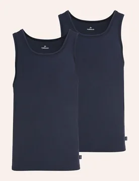 Modal Unterhemd 2er Set, noch offen: Filter Passform#noch offen: Größenlauf, Farbe Blau, 8(XXL), softer Baumwoll-/Modal-Mix extra bequem, da elastis - Walbusch - FashionsVida