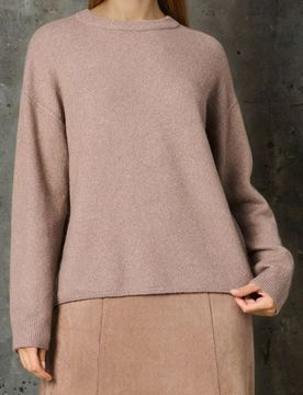 Maglione chunky con misto lana - caffè
