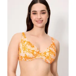 Tops de bikini reductor hojas micropiqué en copa c