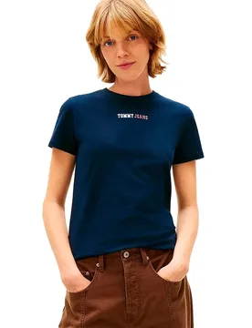 Maglietta A Maniche Corte Essential Logo 2 Dark Night Navy M - Tommy Jeans - FashionsVida