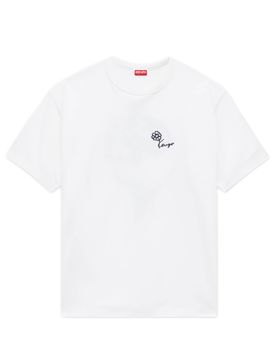 Classic Crew Neck T-Shirt with Signature Embroidery - Size M