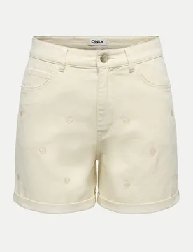 Jeans Shorts mit Stickerei Beige M - Only - FashionsVida