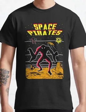 SPACE PIRATES Retro Cartoon Space Invaders Arcade Gift T Shirt Old school games Graphic Clothes US Size Tops S-6XL - Aliexpress - FashionsVida