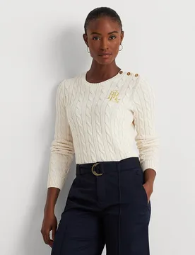Jersey de mujer de algodón con punto de ochos - Lauren Ralph Lauren - FashionsVida