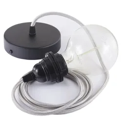 Cables Lampe Suspendue Pendel Pour Abat-jour Rm02 2 M Silver / Black One Size