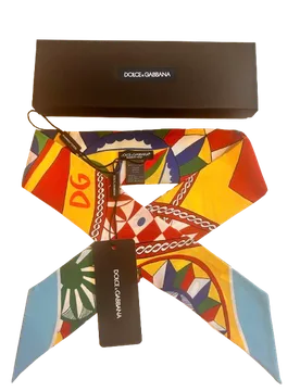 Floral Sicily Caretto Maiolica Twilly Scarf - Dolce & Gabbana - FashionsVida