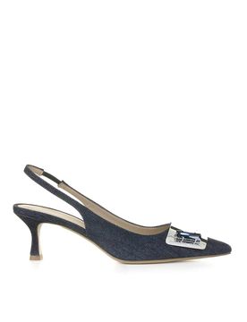 Chanel Slingback In Jeans Vintage