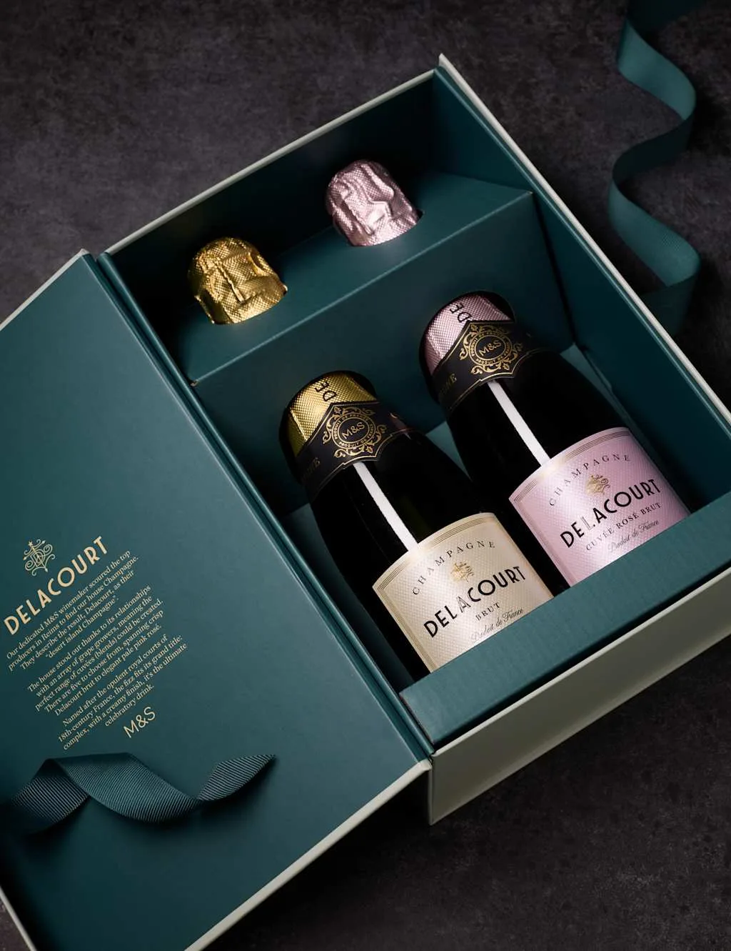 Delacourt Champagne Half Bottles Gift - M&S Hampers - FashionsVida