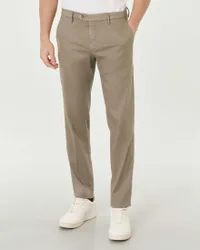 Pantalone chino Brad fango in misto lino e cotone stretch