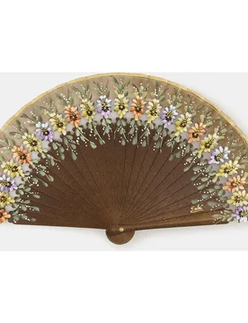 Abanico de madera con flores troqueladas - Abanicos Lorente - FashionsVida