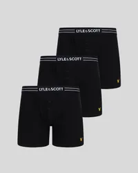 Men's 3 Pack Core Trunks With Eagle Waistband in Black