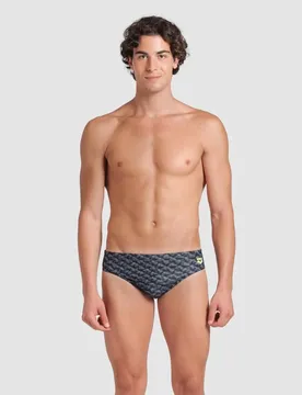 Monogram Swim Briefs Herren Badehose, grün 6