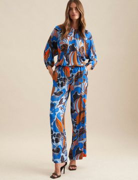 Regular Hose Floral Blau 36