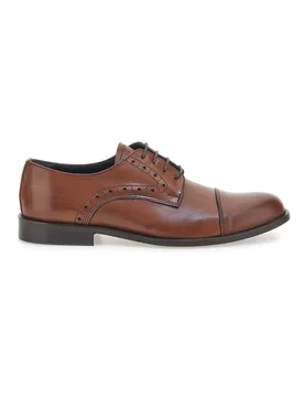 Scarpe Stringate Marroni In Vera Pelle Made In Italy 7715 45 - Pittarello - FashionsVida