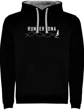 Felpa Con Cappuccio Runner Dna Two-colour Black / Grey L - Kruskis - FashionsVida
