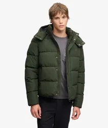 Superdry Herren Premium Kapuzenpufferjacke Green - Größe: S